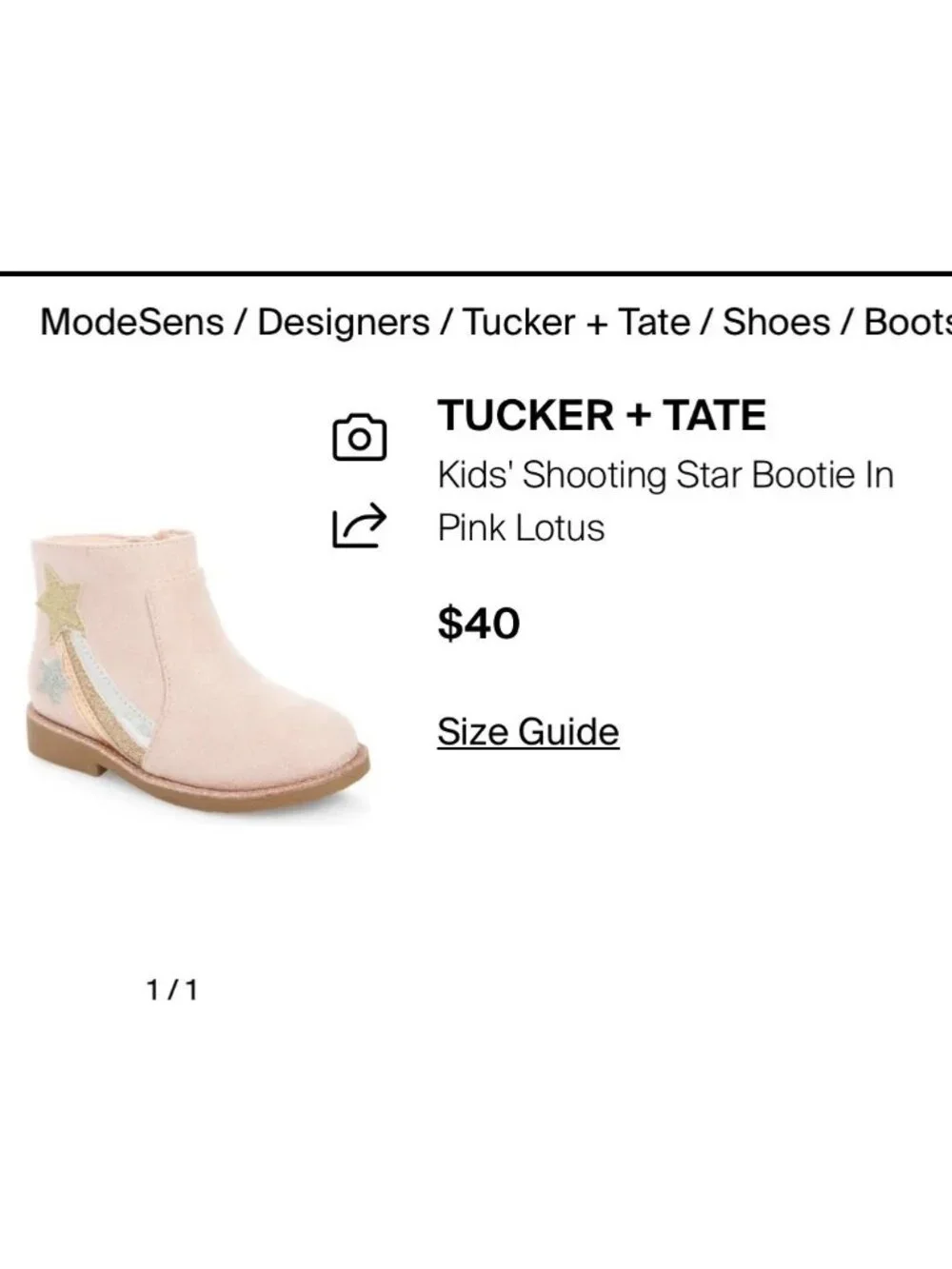 Tucker + Tate Pink Boots Star Glitter Ankle Booties Baby Size 7